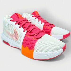 Nike LeBron Witness 8 Basketball Shoes White/Pink/Orange Men 10 FB2239-104